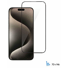 Захисне скло 2E для iPhone 15 Pro, 2.5D FCFG, (1 Pack), чорна рамка