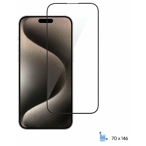 Захисне скло 2E для iPhone 15 Pro, 2.5D FCFG, (1 Pack), чорна рамка