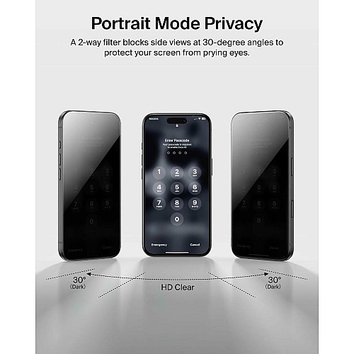Захисне скло Belkin для iPhone 17 Pro, Privacy TemperedGlass (1 Pack)