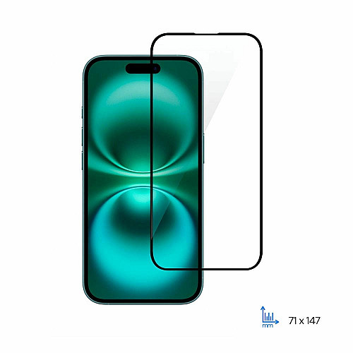 Защитное стекло 2E для iPhone 16(6.1), 2.5D FCFG, (1 Pack), черная рамка