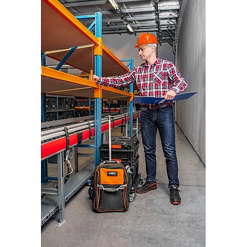 Каска защитная Neo Tools, пластик полипропилен HDPE, пряжка для регулировки, оранжевый.