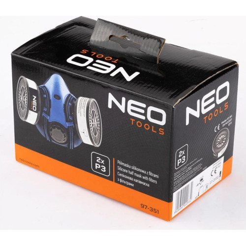 Маска захисна Neo Tools, силіконова, 2 фільтри P3