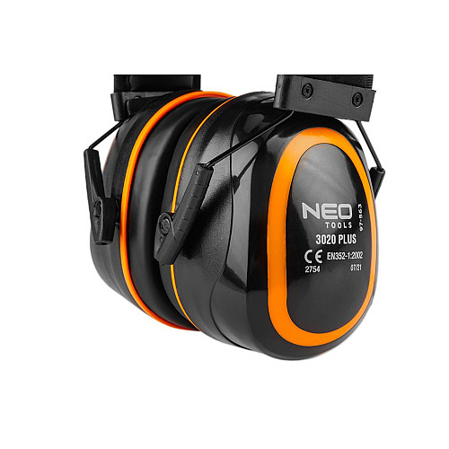 Навушники захисні Neo Tools, SNR 30дБ, категорія III, 0.27кг, ізолююча піна G-TECH, 0.26кг, чорний