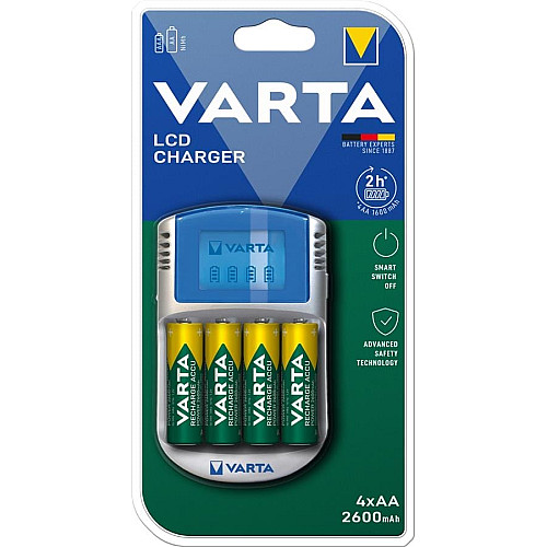 Зарядний пристрій Varta LCD Charger 4хNI MH AA2600 мА•год
