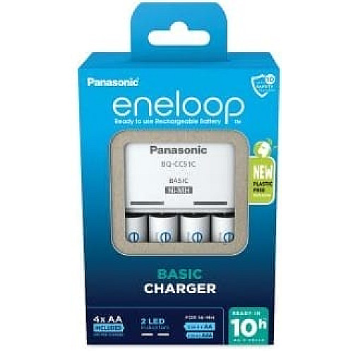 Зарядний пристрій Basic Charger+  Акумулятор Eneloop NI-MH  AA 2000 мАг, 4 шт.