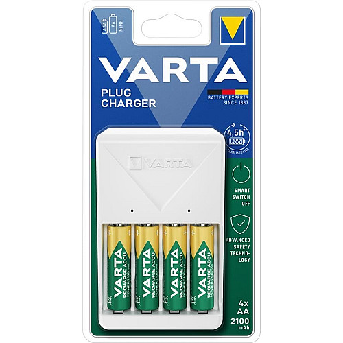 Зарядний пристрій Varta Plug Charger 4хNI MH AA2100 мА•год