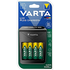 Зарядний пристрій Varta Lcd Plug Charger 4хNI MH AA2600 мА•год