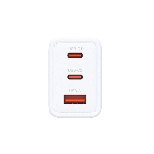 Зарядний пристрій мережевий D-Link DCP-651 65Вт GaN 2хUSB-С, 1xUSB-A, білий