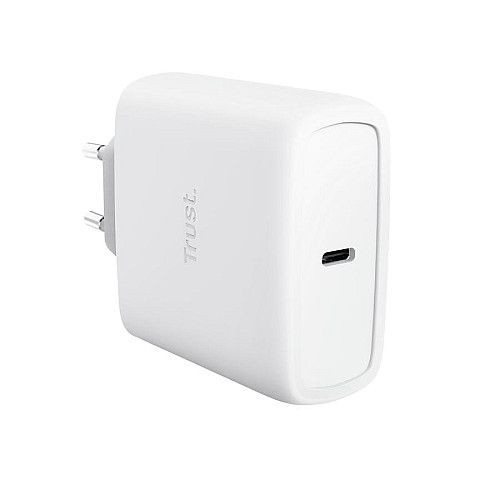 Зарядний пристрій мережевий Trust Maxo 65Вт, GaN, USB-C PD/PPS, білий