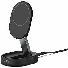 Зарядний пристрій бездротовий Belkin 15Вт Magnetic Stand Qi2, адаптер 20Вт USB-C, чорний