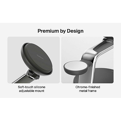 Зарядний пристрій бездротовий Belkin UltraCharge Pro 3в1 Magnetic Charging Dock 25Вт, Charcoal