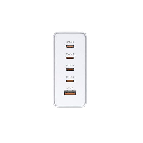 Зарядний пристрій мережевий D-Link DCF-241 240Вт GaN 4хUSB-С, 1xUSB-A, білий