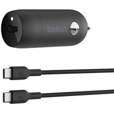Зарядний пристрій автомобільний Belkin 30Вт USB-C PD PPS, кабель USB-C > USB-C, 1м, чорний