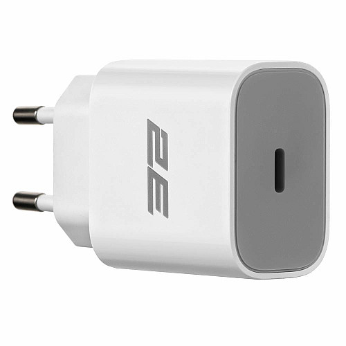 Зарядний пристрій мережевий 2E 30Вт USB-C PD, білий