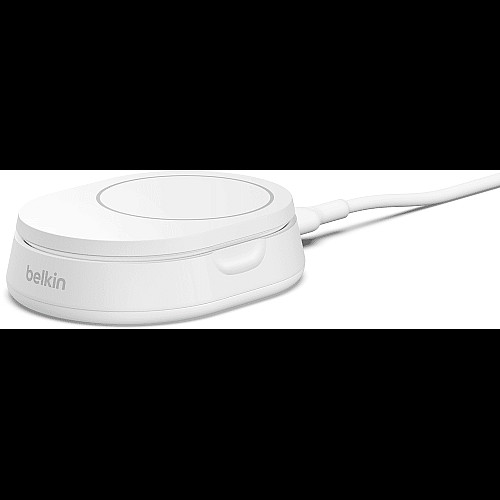 Зарядний пристрій бездротовий Belkin 15Вт Magnetic Stand Qi2, адаптер 20Вт USB-C, білий