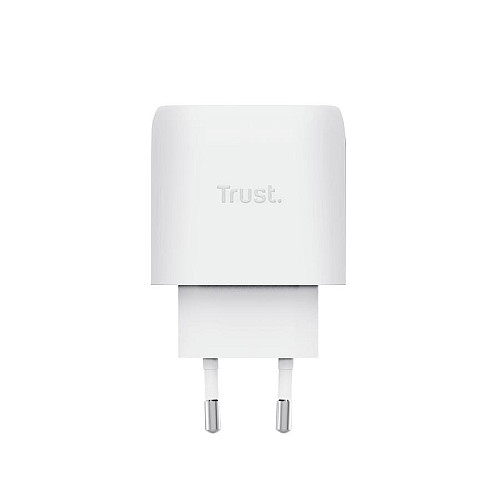 Зарядний пристрій мережевий Trust Maxo 45Вт, GaN, USB-C PD/PPS, білий