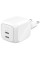 Зарядний пристрій мережевий Belkin 50Вт 2хUSB-С GAN PD PPS, білий