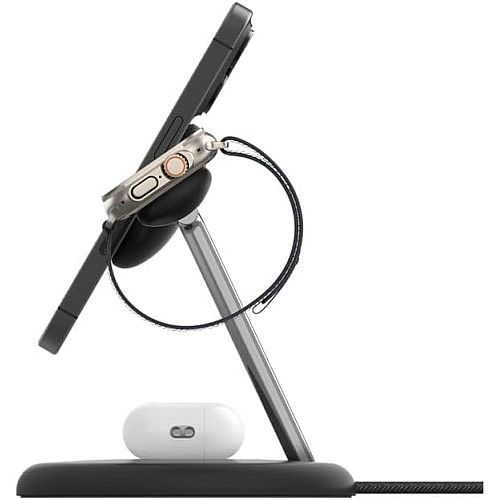 Зарядний пристрій бездротовий Belkin 3в1 Magnetic Adjustable Pad Qi2 15Вт, чорний