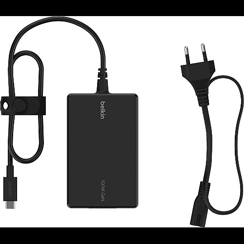 Зарядное устройство сетевое Belkin 100Вт USB-С GAN PD PPS, кабель USB-C 2м, черный OEM