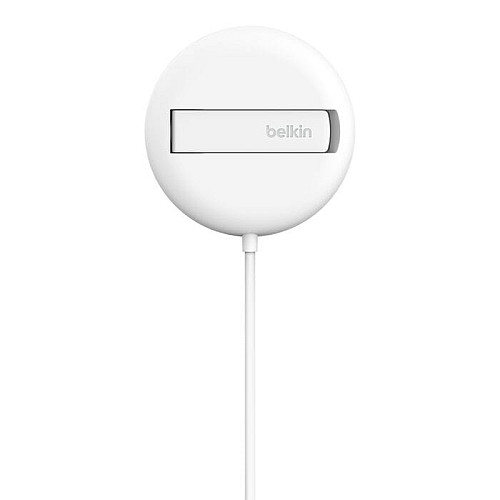 Зарядний пристрій бездротовий Belkin UltraCharge Magnetic Kickstand 15Вт, білий