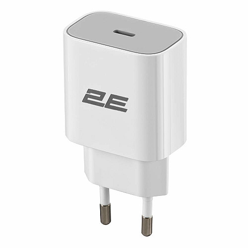 Зарядний пристрій мережевий 2E 25Вт USB-C PD, білий