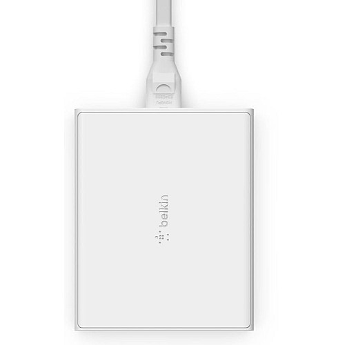 Зарядний пристрій мережевий Belkin 108Вт 2хUSB-С GAN PD PPS/2хUSB-A, білий