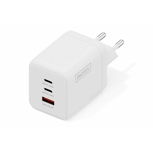 Зарядний пристрій DIGITUS GaN 2хUSB-C, 1хUSB-A, 100W