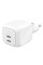 Зарядний пристрій мережевий Belkin 50Вт 2хUSB-С GAN PD PPS, білий