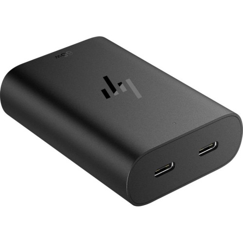 Зарядний пристрій мережевий HP 65W 2хUSB-C, кабель USB-C > USB-C, 1м, чорний