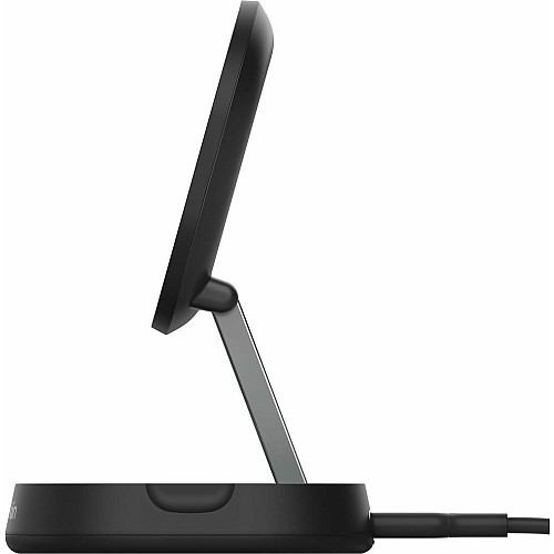 Зарядний пристрій бездротовий Belkin 15Вт Magnetic Stand Qi2, адаптер 20Вт USB-C, чорний