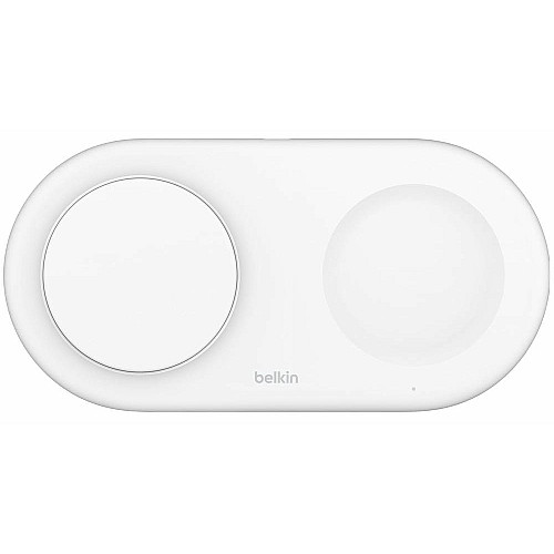 Зарядний пристрій бездротовий Belkin 2в1 15Вт Pad Qi2, білий