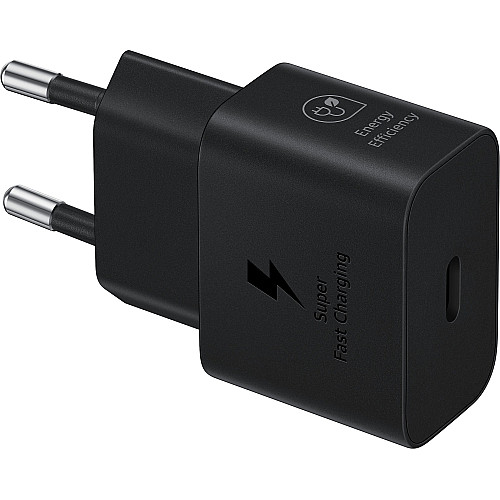 Зарядний пристрій мережевий Samsung 25Вт USB-С, кабель USB-C > USB-C, 1м, чорний