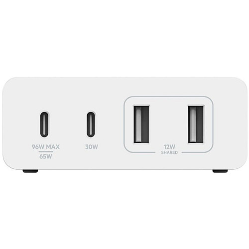 Зарядний пристрій мережевий Belkin 108Вт 2хUSB-С GAN PD PPS/2хUSB-A, білий