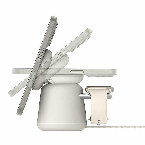 Зарядний пристрій бездротовий Belkin 2в1 MagSafe iPhone/Watch/AirPods, Sand Mass