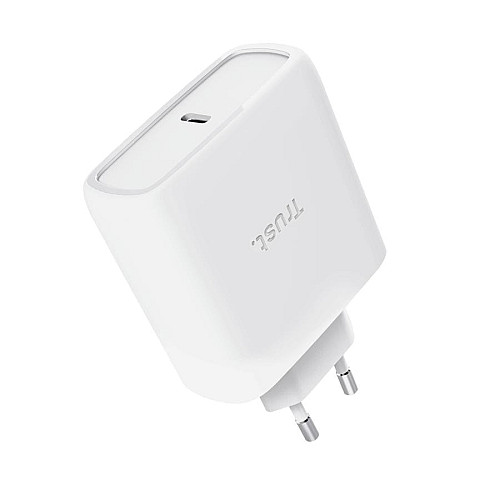 Зарядний пристрій мережевий Trust Maxo 65Вт, GaN, USB-C PD/PPS, білий