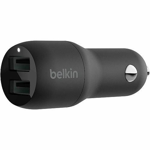 Зарядний пристрій автомобільний Belkin 24Вт 2хUSB-A, чорний
