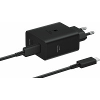 Зарядний пристрій мережевий Samsung 50Вт 2xUSB-С, кабель USB-C > USB-C, 1.8м, чорний