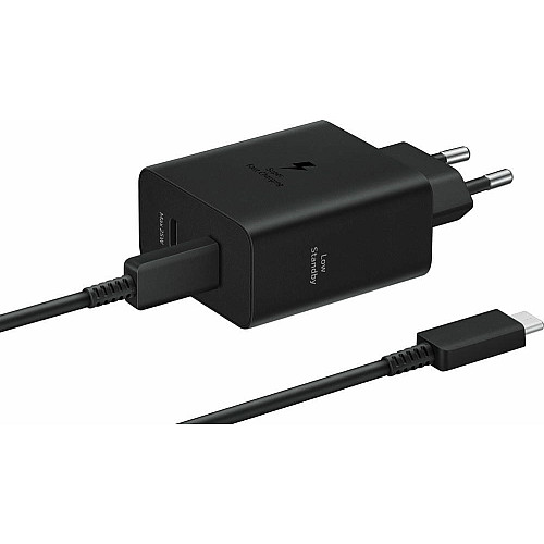 Зарядний пристрій мережевий Samsung 50Вт 2xUSB-С, кабель USB-C > USB-C, 1.8м, чорний