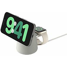 Зарядний пристрій бездротовий Belkin 2в1 MagSafe iPhone/Watch/AirPods, Sand Mass