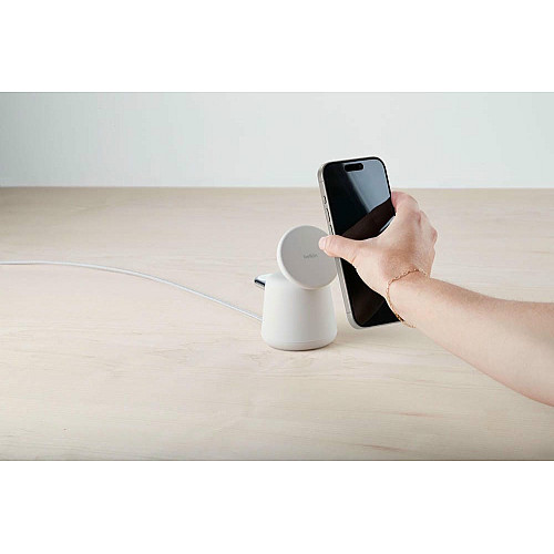 Зарядний пристрій бездротовий Belkin 2в1 MagSafe iPhone/Watch/AirPods, Sand Mass