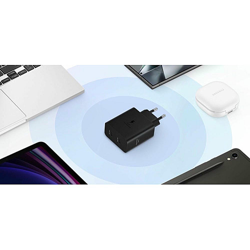Зарядний пристрій мережевий Samsung 50Вт 2xUSB-С, кабель USB-C > USB-C, 1.8м, чорний