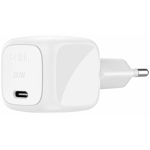 Зарядное устройство сетевое Belkin 30Вт USB-С PD PPS, кабель USB-С > USB-C, 1м, PVC, белый