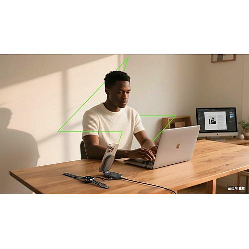 Зарядное устройство для беспроводной связи Belkin UltraCharge 2в1 Foldable Magnetic Charging 25Вт, черный