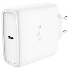 Зарядний пристрій мережевий Trust Maxo 65Вт, GaN, USB-C PD/PPS, білий