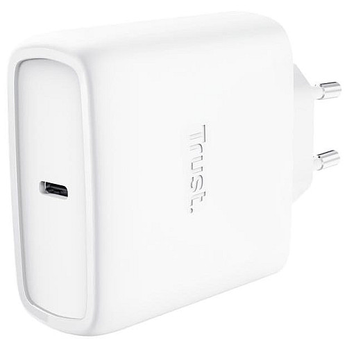 Зарядний пристрій мережевий Trust Maxo 65Вт, GaN, USB-C PD/PPS, білий
