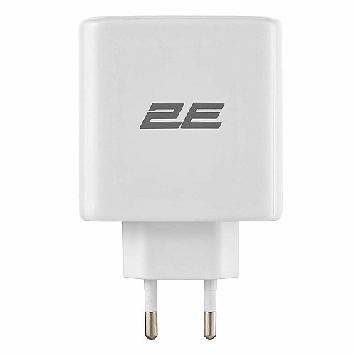 Зарядное устройство сетевое 2E 65Вт GaN 2хUSB-C/USB-A, PD/QC, белый