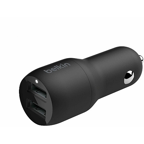 Зарядний пристрій автомобільний Belkin 24Вт 2хUSB-A, чорний