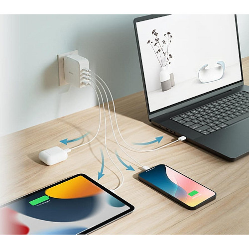 Зарядное устройство сетевое D-Link DCP-101 100Вт GaN 3хUSB-С, 1xUSB-A, белый