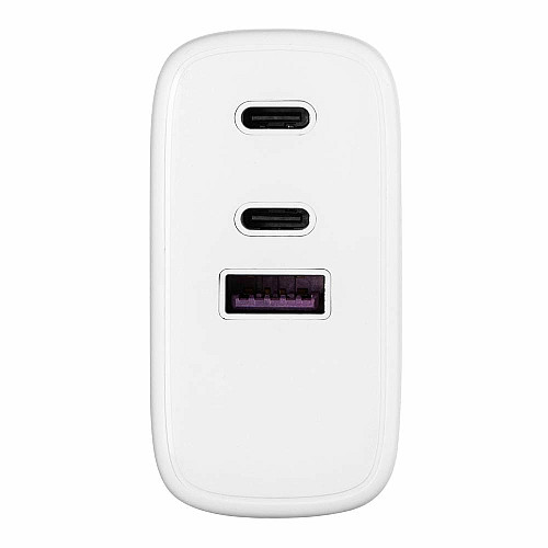 Зарядное устройство сетевое 2E 65Вт GaN 2хUSB-C/USB-A, PD/QC, белый