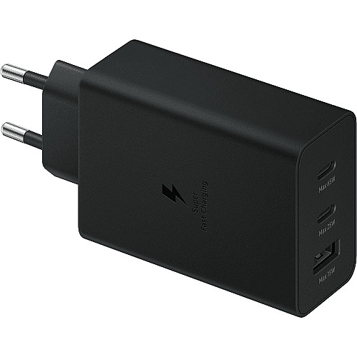 Зарядний пристрій мережевий Samsung 65Вт 2xUSB-С PD PPS/USB-A, чорний